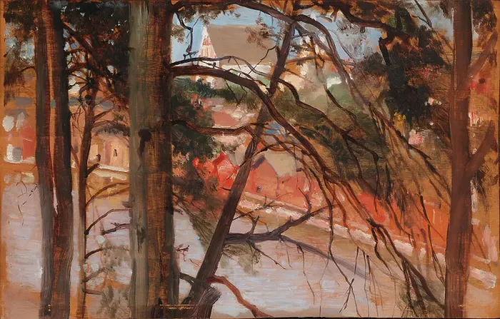 Framed Print : Porvoo Seen from Näsinmäki Hill, 1898. Creator: Albert Edelfelt Framed Print : Porvoo Seen from Näsinmäki Hill, 1898. Creator: Albert Edelfelt