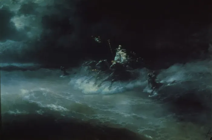 Framed Print : Poseidons travel over the sea, 1894. Artist: Aivazovsky, Ivan Konstantinovich (1817-1900) Framed Print : Poseidons travel over the sea, 1894. Artist: Aivazovsky, Ivan Konstantinovich (1817-1900)