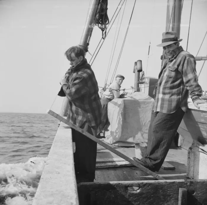 Framed Print : Possibly: On board the fishing boat Alden, out of Gloucester, Massachusetts, 1943. Creator: Gordon Parks