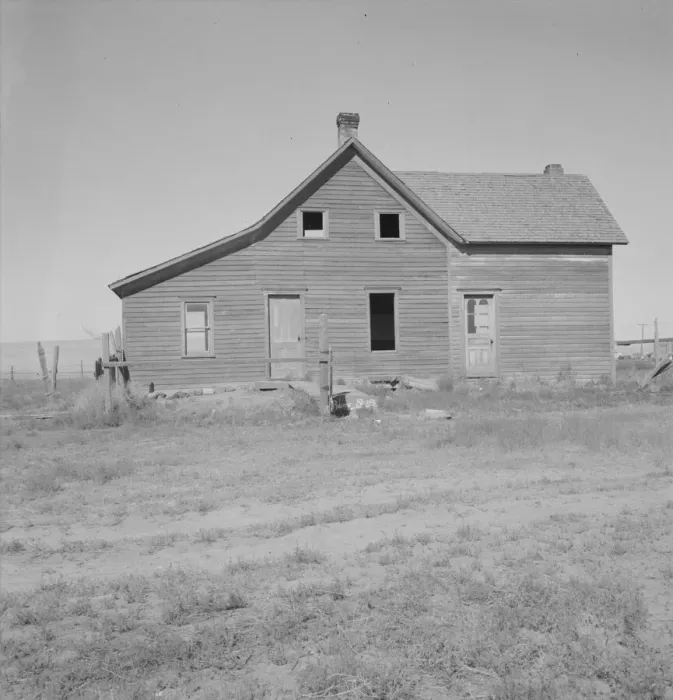Framed Print : Possibly: Close-up view of abandoned dry land farmhouse in Columbia... Washington, 1939. Creator: Dorothea Lange Framed Print : Possibly: Close-up view of abandoned dry land farmhouse in Columbia... Washington, 1939. Creator: Dorothea Lange