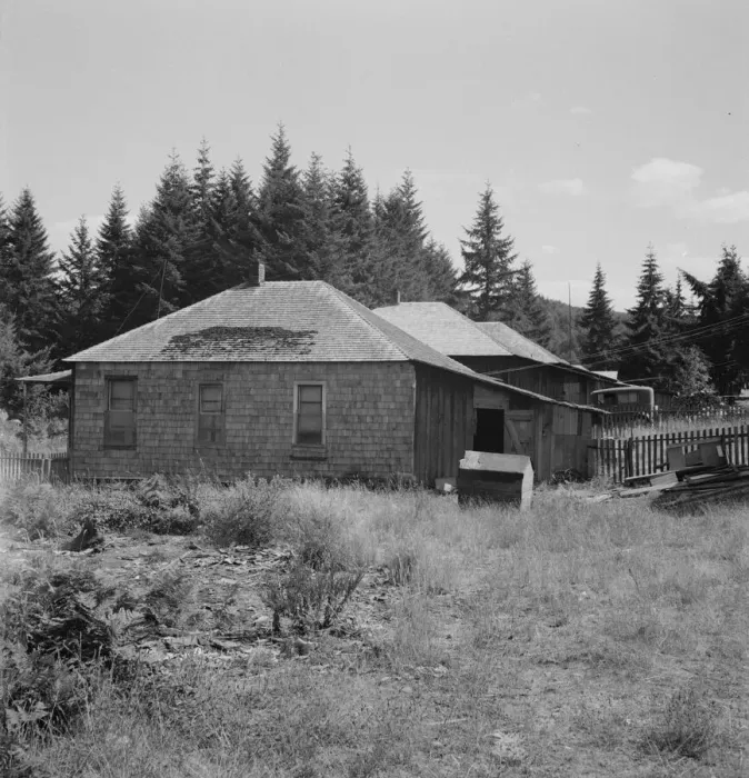 Framed Print : Possibly: Company houses of closed mill... Malone, Grays Harbor County, Western Washington, 1939. Creator: Dorothea Lange Framed Print : Possibly: Company houses of closed mill... Malone, Grays Harbor County, Western Washington, 1939. Creator: Dorothea Lange