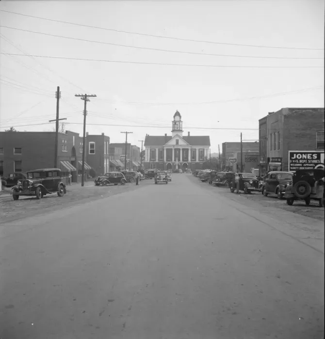 Framed Print : Possibly: Main street, Saturday afternoon, Pittsboro, North Carolina, 1939. Creator: Dorothea Lange Framed Print : Possibly: Main street, Saturday afternoon, Pittsboro, North Carolina, 1939. Creator: Dorothea Lange