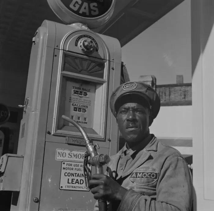 Framed Print : Possibly: Negro mechanic for the Amoco oil company, Washington, D. C. 1942. Creator: Gordon Parks Framed Print : Possibly: Negro mechanic for the Amoco oil company, Washington, D. C. 1942. Creator: Gordon Parks