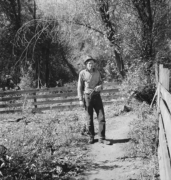 Possibly: Roy Carlock, member of Ola self-help sawmill co-op... Gem County, Idaho, 1939. Creator: Dorothea Lange