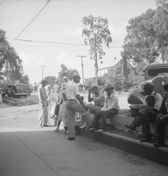 Framed Print : Possibly: Saturday afternoon shopping and visiting on main street of Pittsboro, North Carolina, 1939 Creator: Dorothea Lange Framed Print : Possibly: Saturday afternoon shopping and visiting on main street of Pittsboro, North Carolina, 1939 Creator: Dorothea Lange