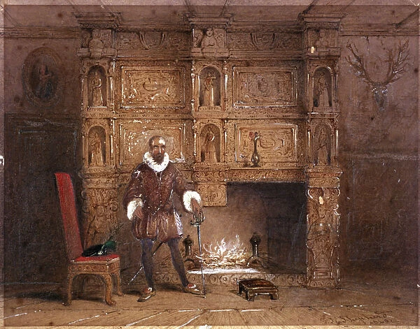 Possibly Sir John Spencer in Canonbury House; or Sir Walter Raleigh in the Old Pied Bull Inn, 1849