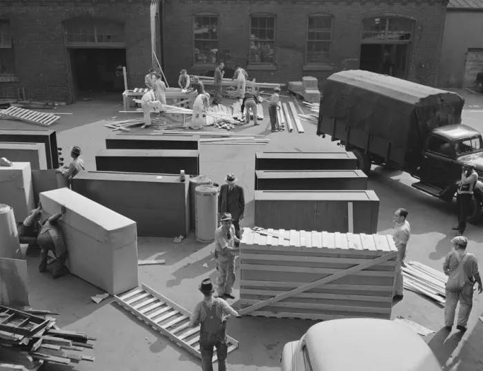 Framed Print : Possibly: United States government workers and carpenters making... Washington, D.C. 1942. Creator: Gordon Parks Framed Print : Possibly: United States government workers and carpenters making... Washington, D.C. 1942. Creator: Gordon Parks