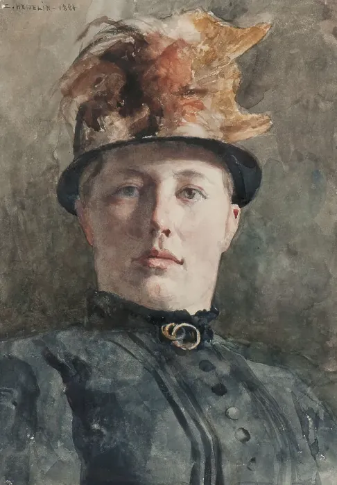 Framed Print : Possibly Wilhelmina (Mina) Carlson (1857-1943), nee Bredberg, artist. Creator: Carl Axel Hedelin Framed Print : Possibly Wilhelmina (Mina) Carlson (1857-1943), nee Bredberg, artist. Creator: Carl Axel Hedelin