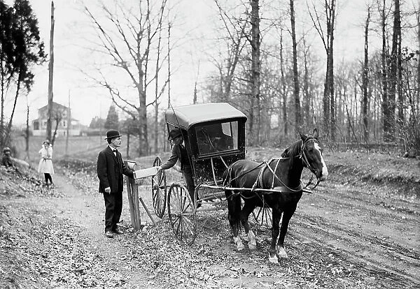 Post Office Department - Parcel Post. Rural Free Delivery, 1914. Creator: Harris & Ewing. Post Office Department - Parcel Post. Rural Free Delivery, 1914. Creator: Harris & Ewing