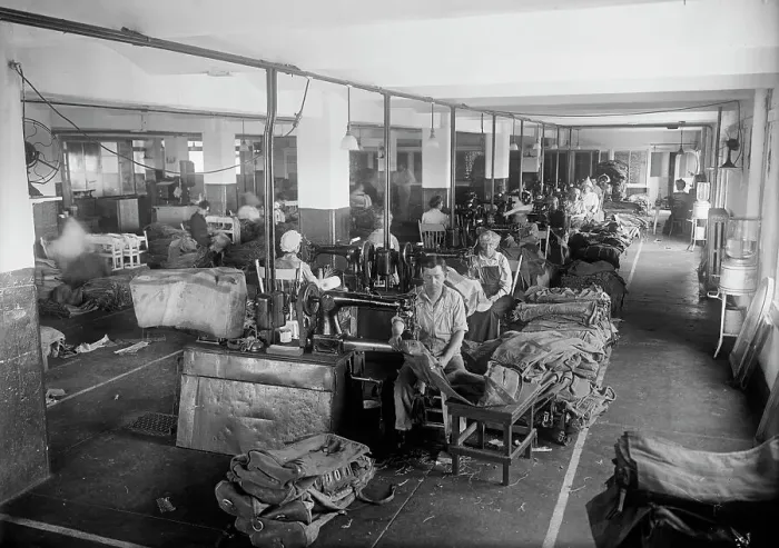 Framed Print : Post Office Department - Repairing Mailbags, 1914. Creator: Harris & Ewing. Post Office Department - Repairing Mailbags, 1914. Creator: Harris & Ewing Framed Print : Post Office Department - Repairing Mailbags, 1914. Creator: Harris & Ewing. Post Office Department - Repairing Mailbags, 1914. Creator: Harris & Ewing