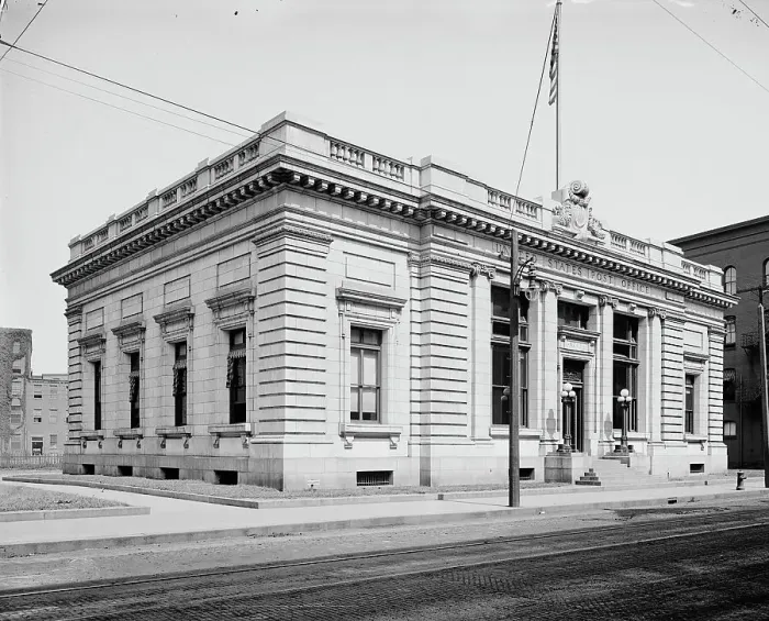 Framed Print : Post office, Holyoke, Mass. c1908. Creator: Unknown Framed Print : Post office, Holyoke, Mass. c1908. Creator: Unknown