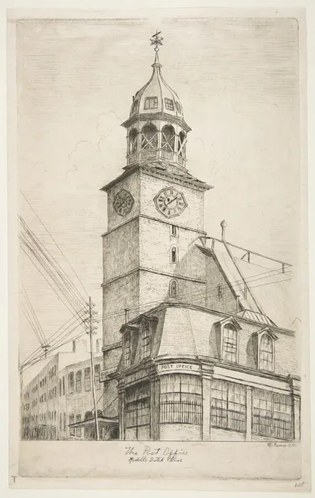 Framed Print : The Post Office, Middle Dutch Church (from Scenes of Old New York), 1870 Framed Print : The Post Office, Middle Dutch Church (from Scenes of Old New York), 1870