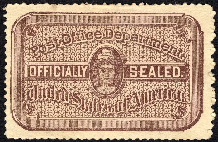 Framed Print : Post Office seal, 1889. Creator: National Bank Note Company Framed Print : Post Office seal, 1889. Creator: National Bank Note Company