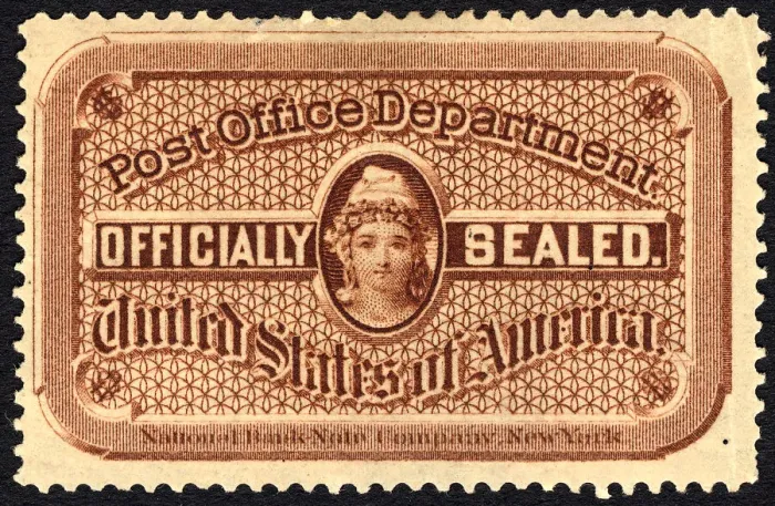 Framed Print : Post Office seal, c. 1879. Creator: National Bank Note Company Framed Print : Post Office seal, c. 1879. Creator: National Bank Note Company