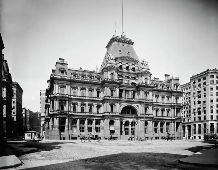 Framed Print : Post Office Square, Boston, Mass. between 1900 and 1920. Creator: Unknown Framed Print : Post Office Square, Boston, Mass. between 1900 and 1920. Creator: Unknown