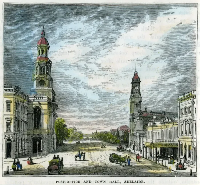 Framed Print : Post Office and Town Hall, Adelaide, South Australia, Australia, c1880 Framed Print : Post Office and Town Hall, Adelaide, South Australia, Australia, c1880