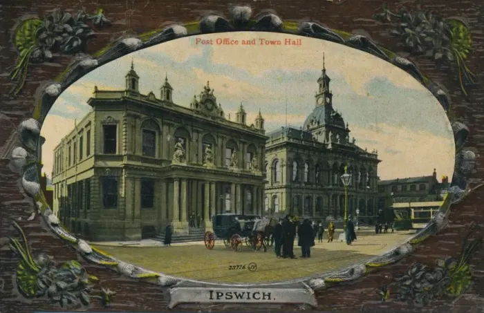 Framed Print : Post Office and Town Hall, Ipswich, Suffolk, c1905