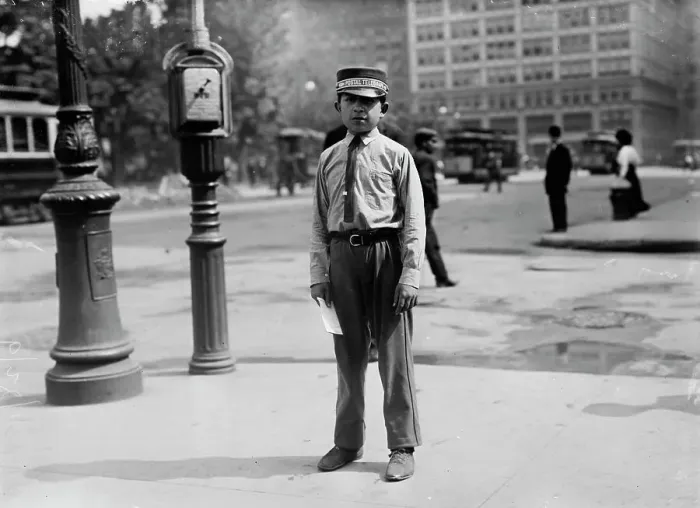 Framed Print : Postal Tel. Co. Summer Uniform, between c1910 and c1915. Creator: Bain News Service Framed Print : Postal Tel. Co. Summer Uniform, between c1910 and c1915. Creator: Bain News Service