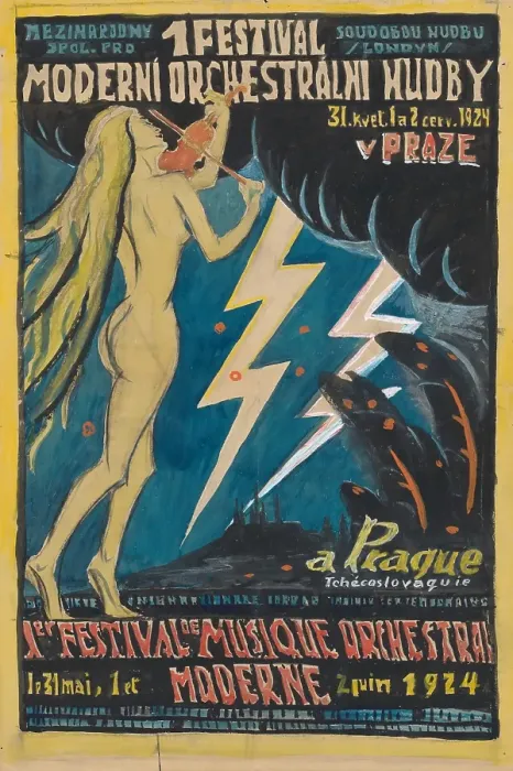 Framed Print : Poster for the 1st international festival of modern orchestral music, 1924. Creator: Jan Thain Framed Print : Poster for the 1st international festival of modern orchestral music, 1924. Creator: Jan Thain