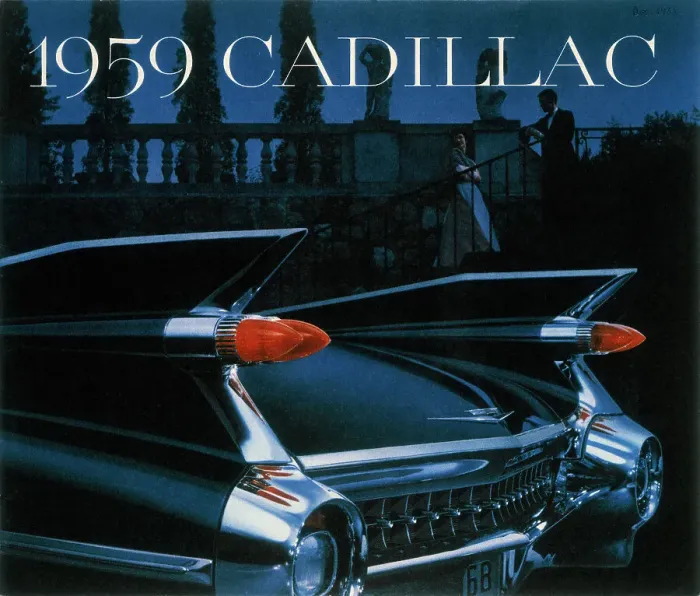 Framed Print : Poster advertising a Cadillac, 1959 Framed Print : Poster advertising a Cadillac, 1959