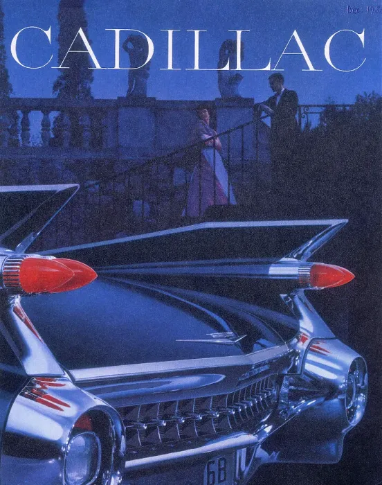 Framed Print : Poster advertising a Cadillac, 1959 Framed Print : Poster advertising a Cadillac, 1959