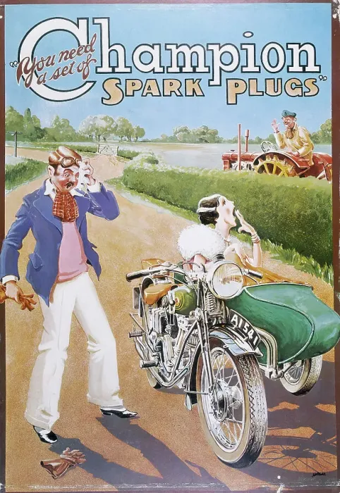 Framed Print : Poster advertising Champion spark plugs Framed Print : Poster advertising Champion spark plugs