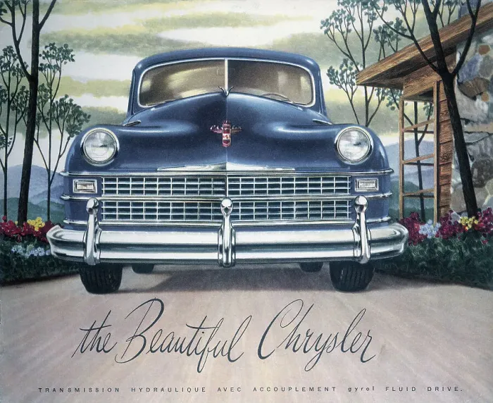 Framed Print : Poster advertising a Chrysler, 1946 Framed Print : Poster advertising a Chrysler, 1946