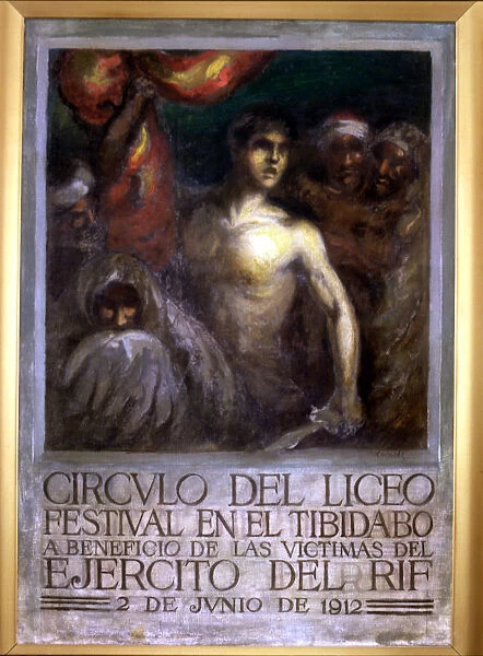 Poster advertising the Festival to benefit victims of the RIF, 1912, by Ricart Canals