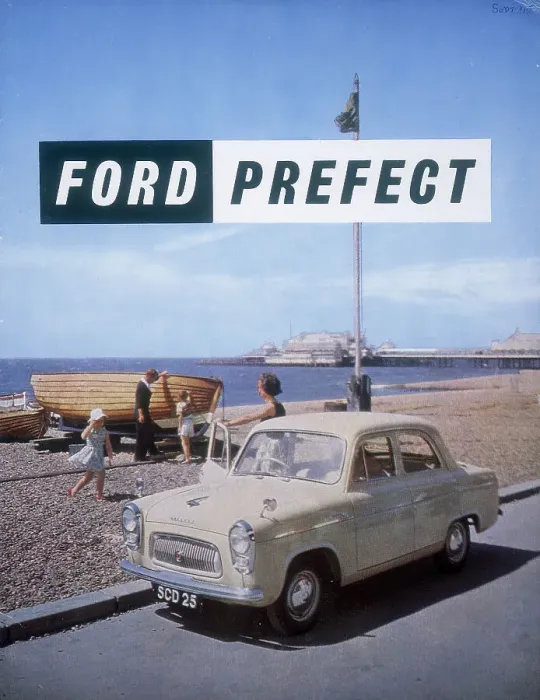 Framed Print : Poster advertising a Ford Prefect car, 1956 Framed Print : Poster advertising a Ford Prefect car, 1956
