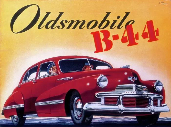 Framed Print : Poster advertising an Oldsmobile B44, 1942 Framed Print : Poster advertising an Oldsmobile B44, 1942