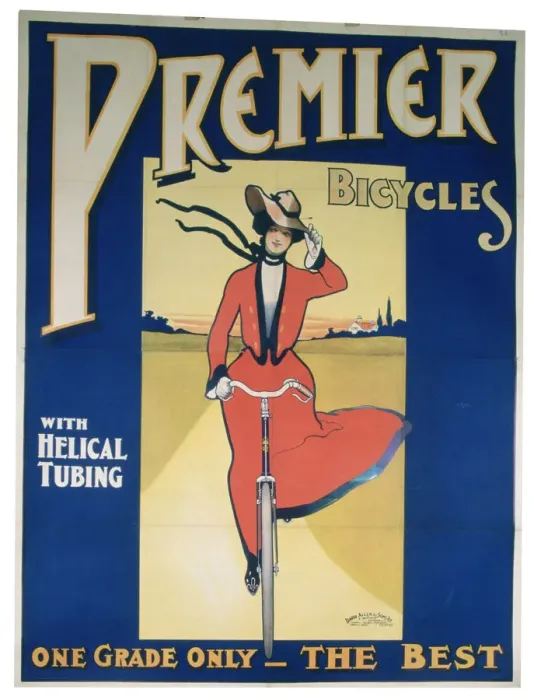 Framed Print : Poster Advertising Premier Bicycles, 20th century Framed Print : Poster Advertising Premier Bicycles, 20th century
