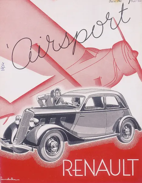 1934 Renault Poster Print: Airsport Catalogue Illustration. Art