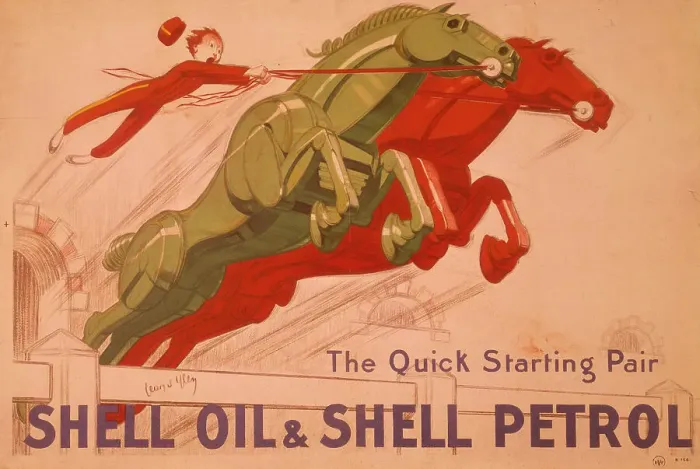 Framed Print : Poster advertising Shell oil and petrol Framed Print : Poster advertising Shell oil and petrol
