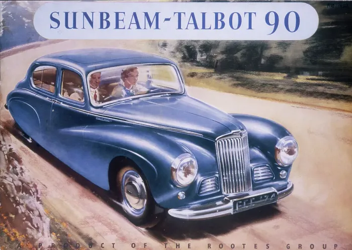 Framed Print : Poster advertising a Sunbeam-Talbot 90, 1950 Framed Print : Poster advertising a Sunbeam-Talbot 90, 1950