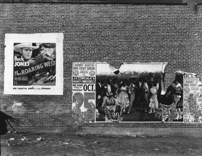 Framed Print : Show poster in Alabama town, 1936. Creator: Walker Evans Framed Print : Show poster in Alabama town, 1936. Creator: Walker Evans