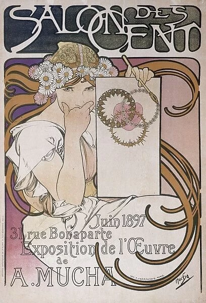 Poster for Alphonse Muchas exhibition in the Salon des Cent, Paris, France, 1897