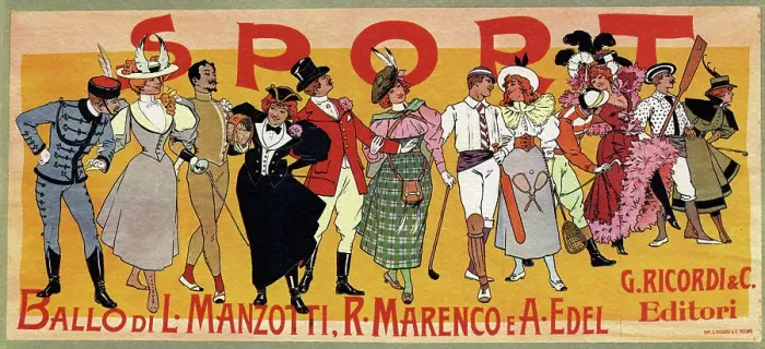 Framed Print : Poster for the ballet Sport by Luigi Manzotti and Romualdo Marenco, 1897. Creator: Edel (Colorno), Alfredo (1856-1912) Framed Print : Poster for the ballet Sport by Luigi Manzotti and Romualdo Marenco, 1897. Creator: Edel (Colorno), Alfredo (1856-1912)