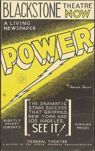 Poster from Chicago production of Power (Blackstone Theatre), [193-]. Creator: Unknown