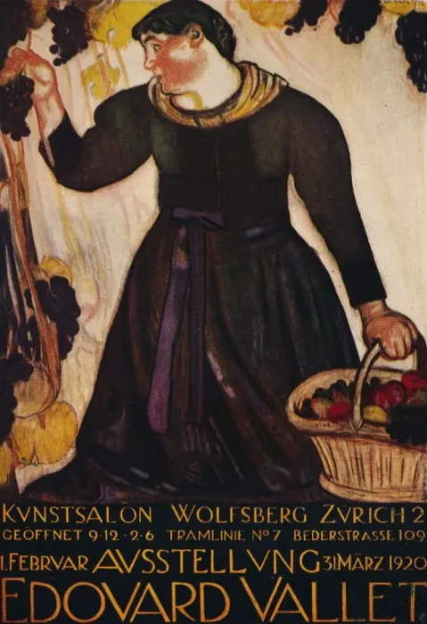 Framed Print : Poster by Edouard Vallet, for his exhibition at the Wolfsberg Gallery, Zurich, 1920. Artist: Edouard Vallet Framed Print : Poster by Edouard Vallet, for his exhibition at the Wolfsberg Gallery, Zurich, 1920. Artist: Edouard Vallet