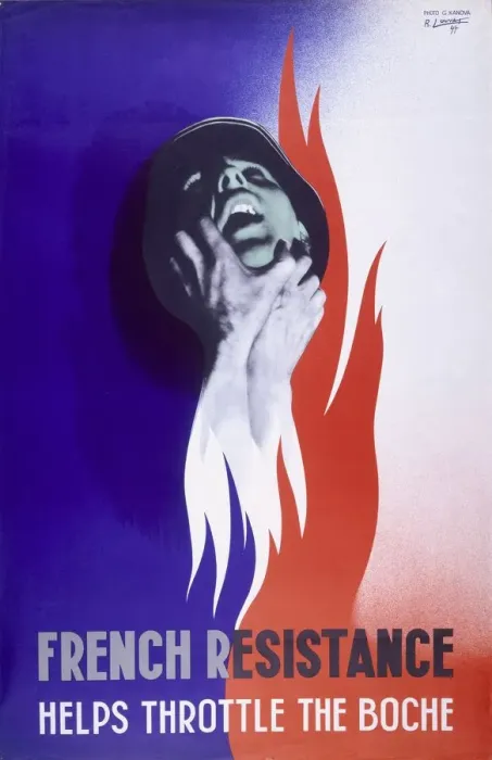 Framed Print : Poster; French Resistance helps Throttle the Bosch 1944