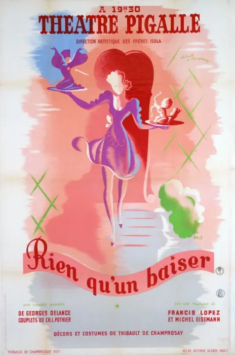 Framed Print : Poster for Just a Kiss, at the Theatre Pigalle, Paris, 20th century Framed Print : Poster for Just a Kiss, at the Theatre Pigalle, Paris, 20th century