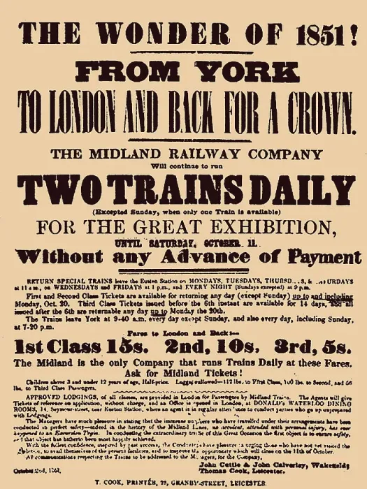 Framed Print : Poster by Midland Railway Company for the Great Exhibition of 1851 at Hyde Park, 1851. Creator: Anonymous Framed Print : Poster by Midland Railway Company for the Great Exhibition of 1851 at Hyde Park, 1851. Creator: Anonymous