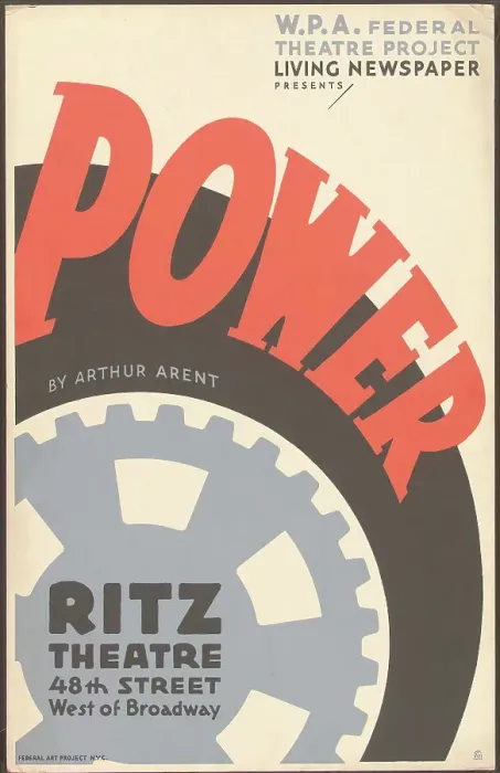 Framed Print : Poster from New York production of Power (Ritz Theatre), [1937]. Creator: Unknown