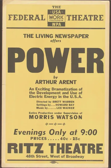 Framed Print : Poster from New York production of Power (Ritz Theatre), [1937]. Creator: Unknown