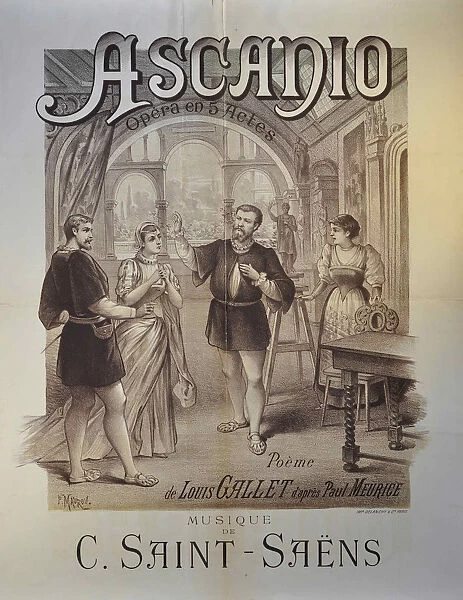 Poster for the Opera Ascanio by Camille Saint-Saens, 1890
