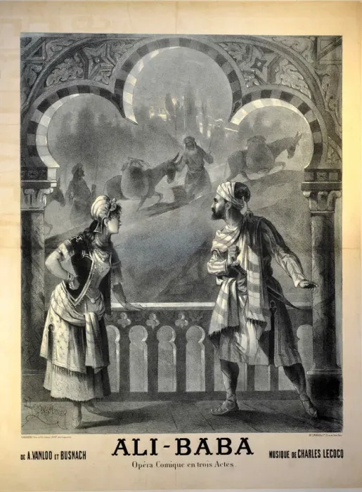 Framed Print : Poster for the Opera comique Ali Baba by Charles Lecocq at the Eden-Theatre, 28 November 1889, 188 Framed Print : Poster for the Opera comique Ali Baba by Charles Lecocq at the Eden-Theatre, 28 November 1889, 188