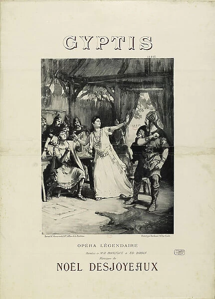 Poster for the Opera 'Gyptis' by Noël Desjoyeux, 1891. Creator: Bridgman, Frederick Arthur (1847-1928). Poster for the Opera 'Gyptis' by Noël Desjoyeux, 1891. Creator: Bridgman, Frederick Arthur (1847-1928)