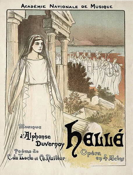 Poster for the opera Hellé by Étienne-Joseph Floquet, 1896. Creator: Steinlen, Théophile Alexandre (1859-1923)