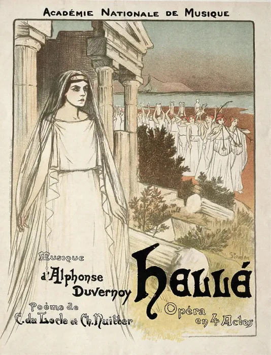 Framed Print : Poster for the opera Hellé by Étienne-Joseph Floquet, 1896. Creator: Steinlen, Théophile Alexandre (1859-1923) Framed Print : Poster for the opera Hellé by Étienne-Joseph Floquet, 1896. Creator: Steinlen, Théophile Alexandre (1859-1923)
