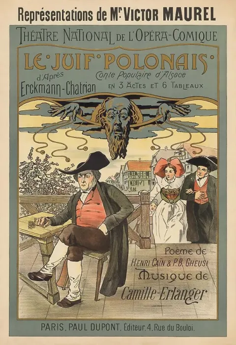 Framed Print : Poster for the Opera Le Juif polonais (The Polish Jew) by Camille Erlanger, 1900. Creator: Presseq, Henri C. R. (active ca 1900) Framed Print : Poster for the Opera Le Juif polonais (The Polish Jew) by Camille Erlanger, 1900. Creator: Presseq, Henri C. R. (active ca 1900)
